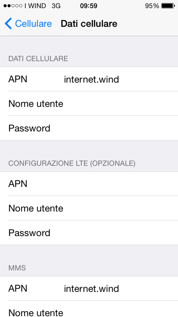 APN iPhone: come configurare Internet per Vodafone, Tim e Wind